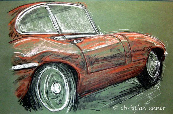 Jaguar E-Type in rot