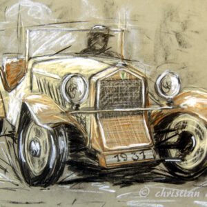 DKW F1 Pastellzeichnung Oldtimer Kunst Art Christian Anner