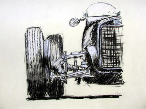 Delage Pastellzeichnung