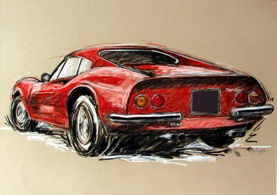 Ferrari Dino oldtimer kunst art anner