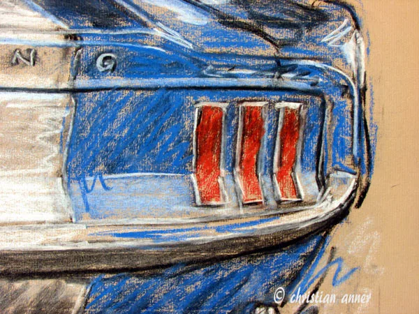Oldtimer Pastellzeichnung
