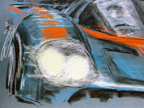 Motorsport Pastellzeichnung