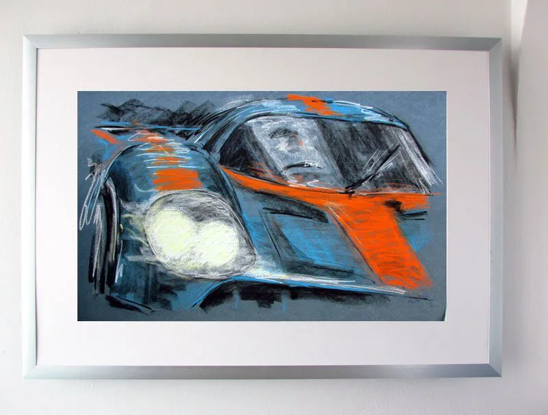 Motorsport Pastellzeichung