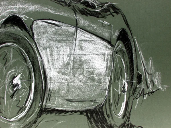Austin Healey Oldtimerzeichnung