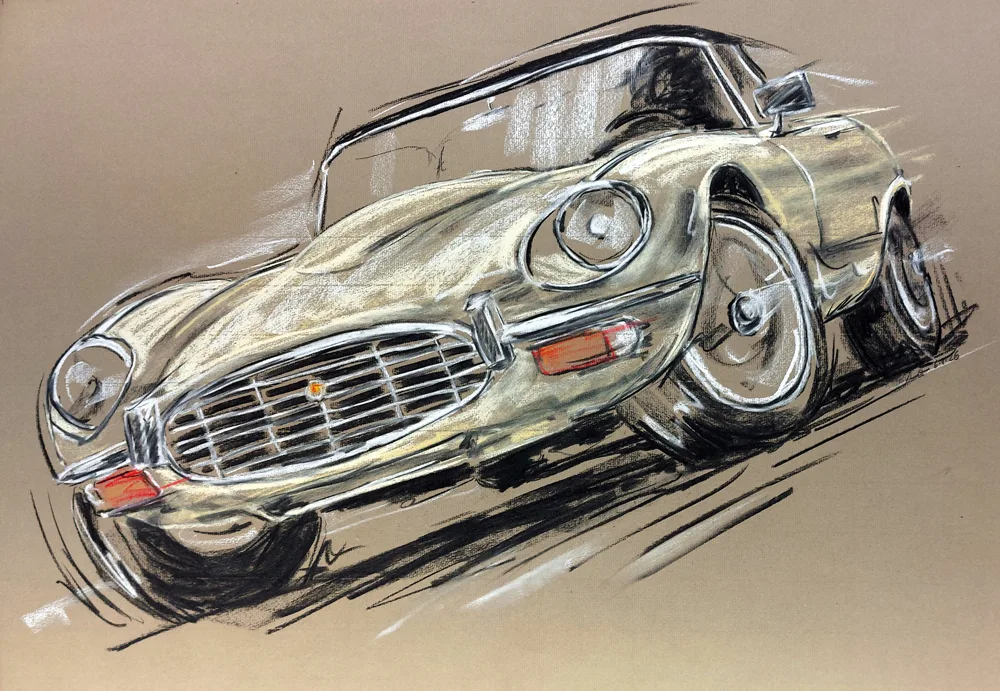 Jaguar E-Type Oldtimer Kunst Galerie