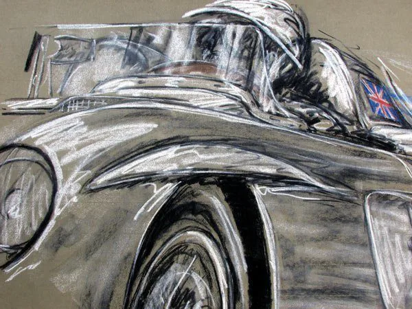 Mercedes Benz Oldtimer Pastellzeichnung
