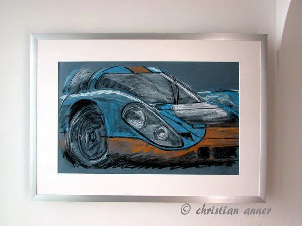 porsche 917 Oldtimer Pastellzeichnung